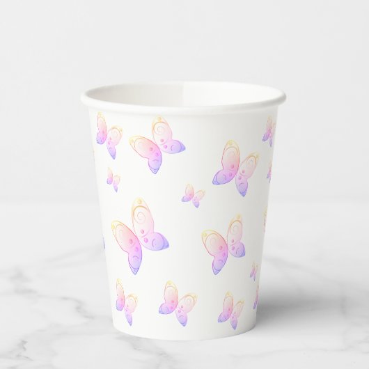 Flugschmetterlingsart Pappbecher (Links)