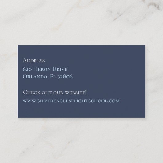 Flugschule/ Lehrer/ Pilot Hubschrauber Visitenkarte (Rückseite)