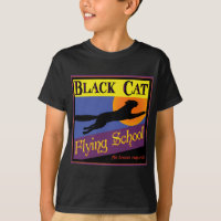 Flugschule Schwarze Katze Vintage-Halloween-Kunst