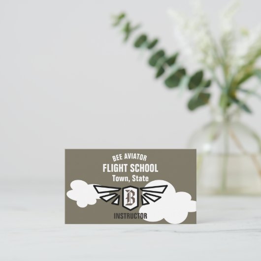 Flugschule Visitenkarte (Stehend Vorderseite)