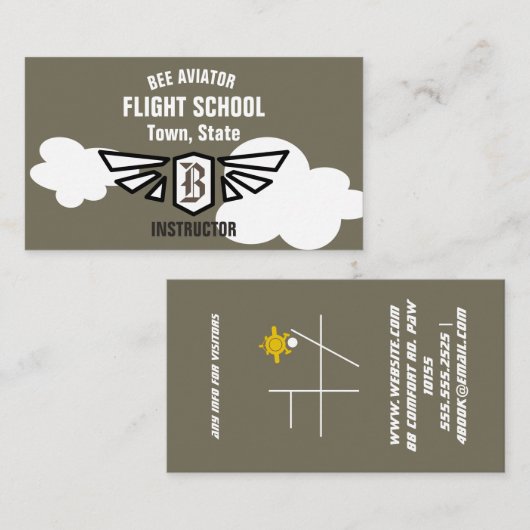 Flugschule Visitenkarte (Vorne/Hinten)