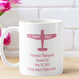 Flugschüler erster Solo-Flugzeug Persönlich lustig Kaffeetasse