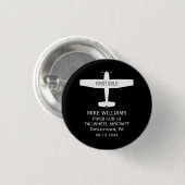 Flugschüler Erstes Alleinflug Flugzeug Aviation Ma Button (Vorne & Hinten)