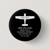 Flugschüler Erstes Alleinflug Flugzeug Aviation Ma Button (Vorderseite)