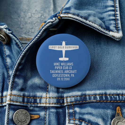 Flugschüler Erstes Alleinflug Flugzeug Lustig Benu Button