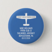 Flugschüler Erstes Alleinflug Flugzeug Lustig Benu Button (Vorderseite)