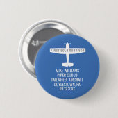 Flugschüler Erstes Alleinflug Flugzeug Lustig Benu Button (Vorne & Hinten)