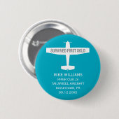 Flugschüler Erstes Alleinflug Flugzeug Lustiges Ma Button (Vorne & Hinten)