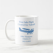 Flugschüler Erstes Alleinflug Luftfahrt Blau Perso Kaffeetasse (Links)
