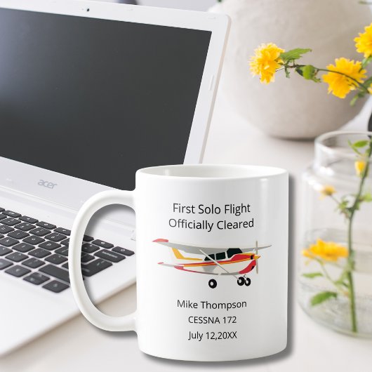 Flugschüler Erstes Solo Cessna Foto Personalized Kaffeetasse