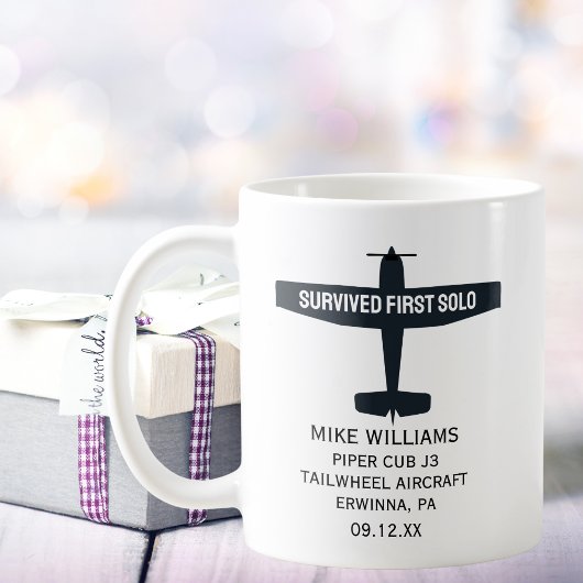 Flugschüler erstes Solo-Flugzeug Custom Lustig Kaffeetasse
