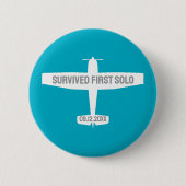 Flugschüler Erstes Solo-Flugzeug Lustige Luftfahrt Button (Vorderseite)