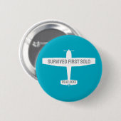 Flugschüler Erstes Solo-Flugzeug Lustige Luftfahrt Button (Vorne & Hinten)