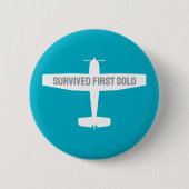 Flugschüler erstes Solo-Flugzeug Lustige Luftfahrt Button (Vorderseite)