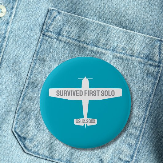Flugschüler Erstes Solo-Flugzeug Lustige Luftfahrt Button