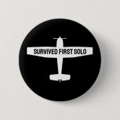 Flugschüler Erstes Solo-Flugzeug Lustige Luftfahrt Button (Vorderseite)