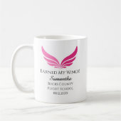 Flugschüler Pilot Rosa Flügel Abschluss Luftfahrt Kaffeetasse (Links)