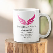 Flugschüler Pilot Rosa Flügel Abschluss Luftfahrt Kaffeetasse