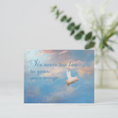Flugschwein - Es ist nie zu spät, um Flügel zu züc Postkarte (Stehend Vorderseite)
