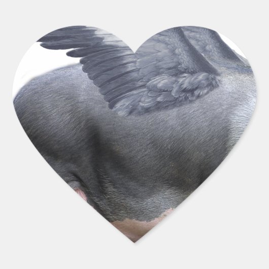Flugschwein Herz-Aufkleber (Vorderseite)