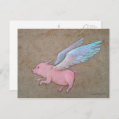 Flugschwein Postkarte (Vorne/Hinten)