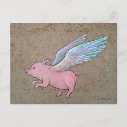Flugschwein Postkarte (Vorderseite)