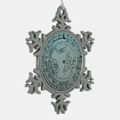 Flugsicherungsrechner Schneeflocken Zinn-Ornament (Links)