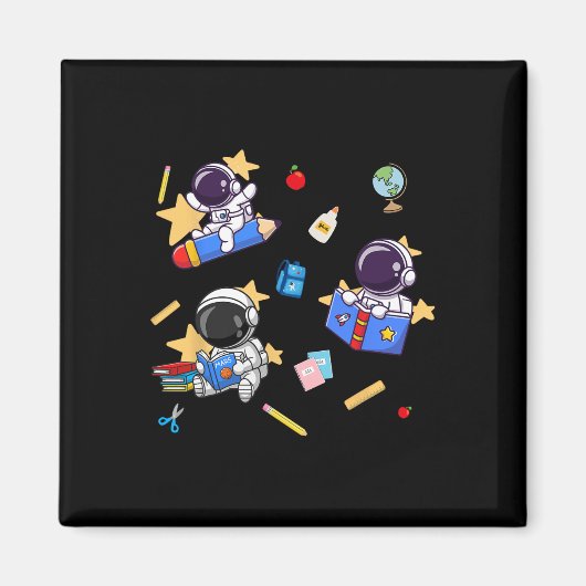 Flugstart zum Lernen Zurück zur Schule Astronaut Magnet (Vorne)