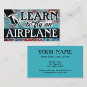 Flugstunden - Aqua Blue Business Cards Visitenkarte (Vorne/Hinten)