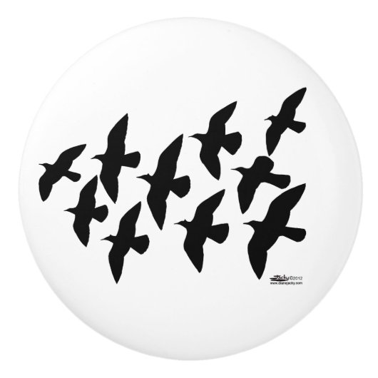 Flugtauben Keramikknauf (Vorderseite)