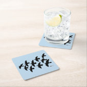 Flugtauben Rechteckiger Pappuntersetzer (Vor Ort)