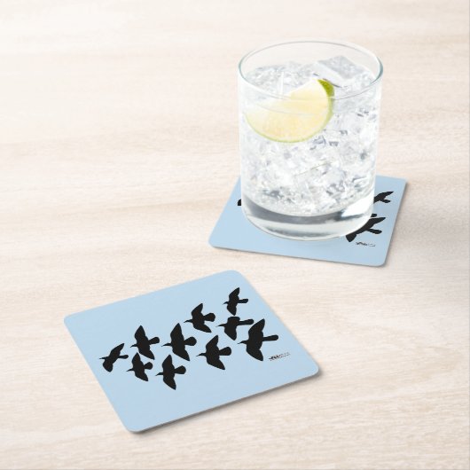 Flugtauben Rechteckiger Pappuntersetzer (Vor Ort)