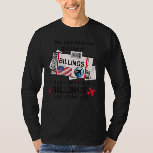 Flugticket-Abrechnungen Mädchen aus Billings Board T-Shirt