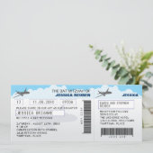 Flugticket Bar Bat Mitzvah Einladung (Stehend Vorderseite)