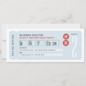 Flugticket Boarding Pass Kindergeburtstag Party Einladung (Vorderseite)