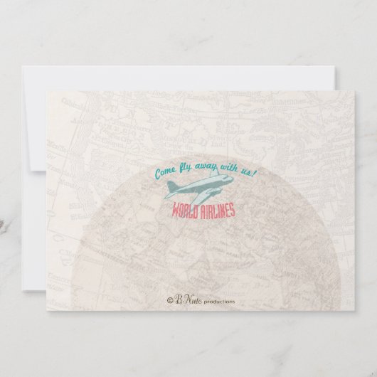 Flugticket DestinationBridal Duschen-Einladung Einladung (Rückseite)