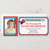 Flugticket Geburtstagskarte Einladungskarte Einladung (Vorne/Hinten)