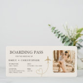 Flugticket Hochzeit Bordkarte  (Stehend Vorderseite)