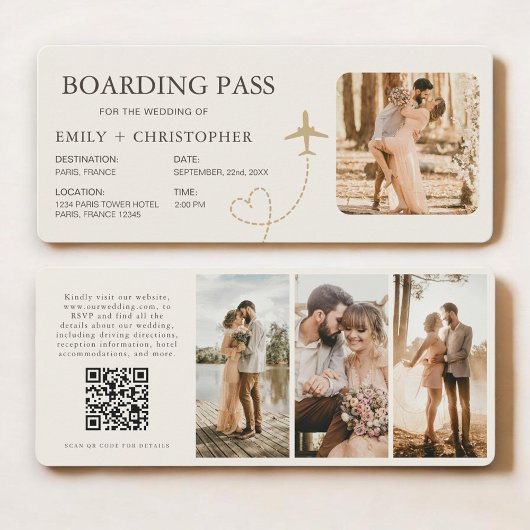Flugticket Hochzeit Bordkarte 