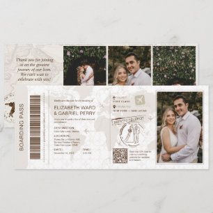 Flugticket-Hochzeit Save The Date-Einladung