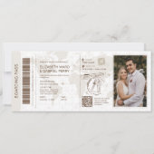 Flugticket-Hochzeit Save The Date-Einladung (Vorderseite)