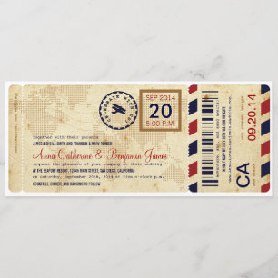 Flugticket-Hochzeitseinladung Einladung