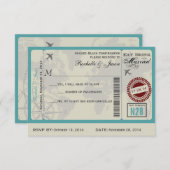 Flugticket Hochzeitsszenario RSVP (Vorne/Hinten)