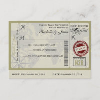Flugticket Hochzeitsszenario RSVP