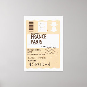 Flugticket Paris france Leinwanddruck