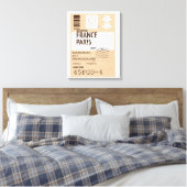Flugticket Paris france Leinwanddruck (Insitu (Schlafzimmer))