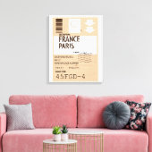 Flugticket Paris france Leinwanddruck (Insitu (Wohnzimmer))