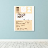Flugticket Paris france Leinwanddruck (Insitu (Holzboden))