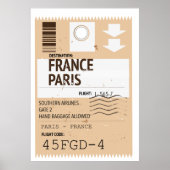 Flugticket Paris france Poster (Vorne)