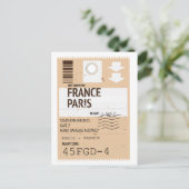 Flugticket Paris france Postkarte (Stehend Vorderseite)